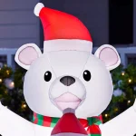 Home Accents Holiday 4 ft. Airblown Inflatables Christmas Polar Bear and Penguin Scene with LED Lights thumbnail 4