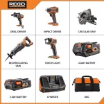 RIDGID 18V Brushless 5-Tool Cordless Combo Kit with (2) Lithium-Ion Batteries and Charger thumbnail 2