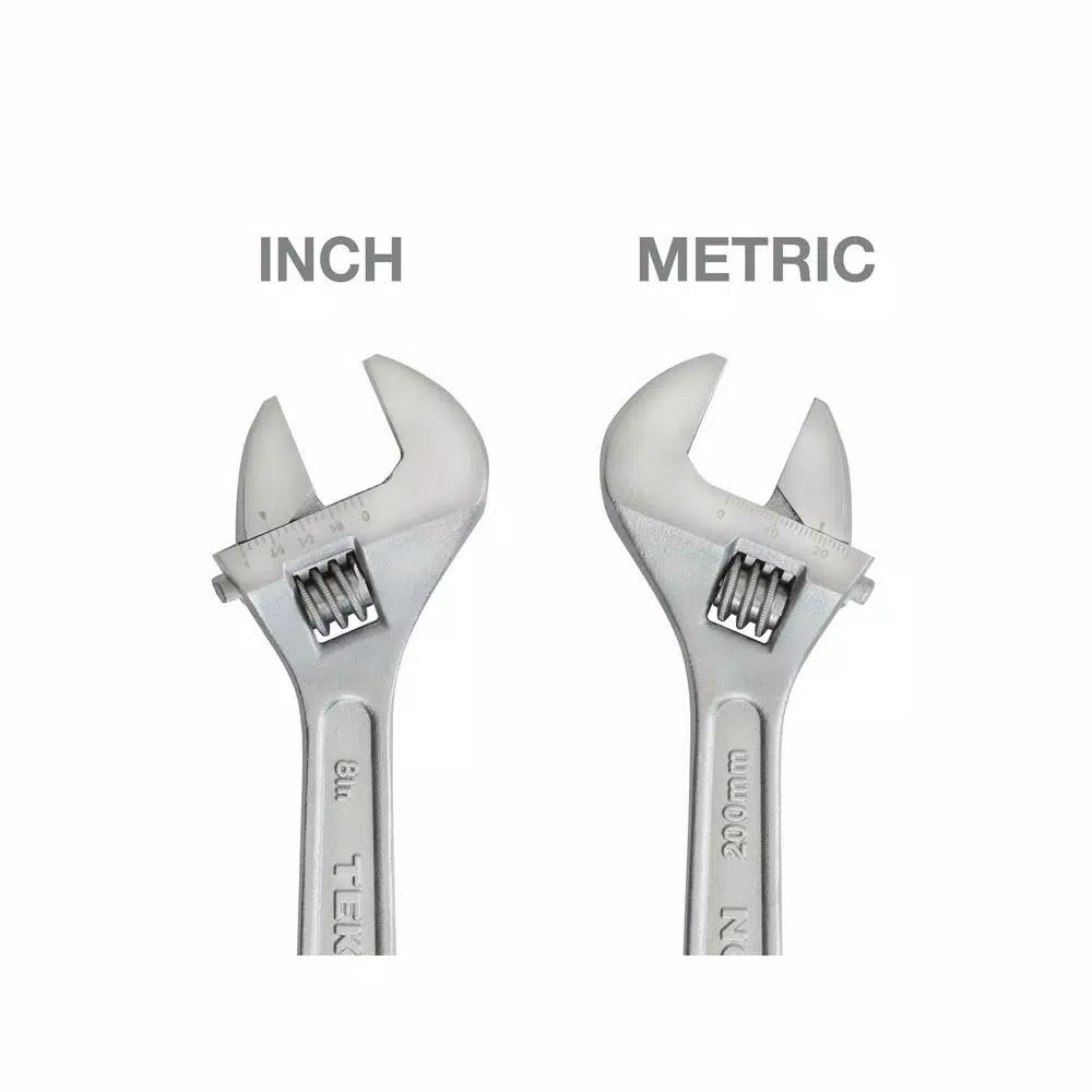 TEKTON 8 in. Adjustable Wrench with Satin Chrome Finish