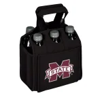Picnic Time Mississippi State University Bulldogs 6-Bottle Insulated Neoprene Beverage Carrier, Black thumbnail 1
