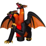 Gemmy 7.5 ft. Fire and Ice Two-Headed Dragon Halloween Inflatable with Animated Projection thumbnail 1