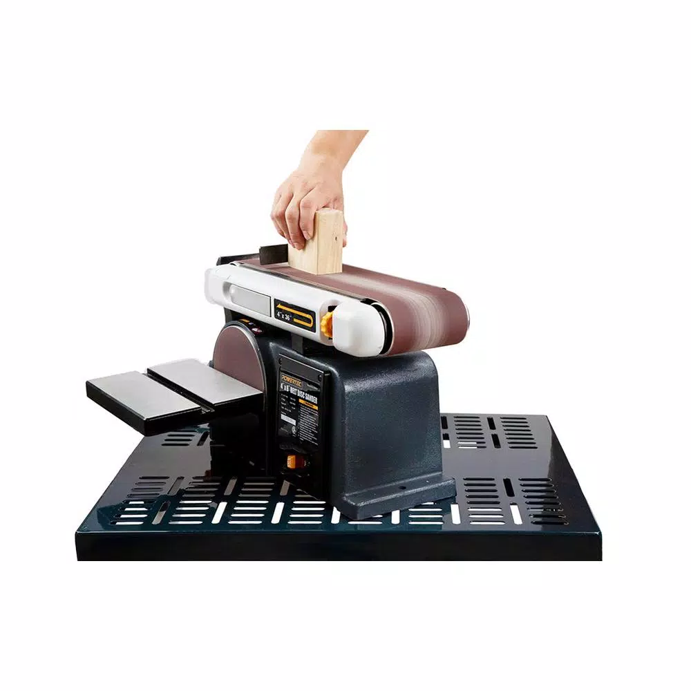 POWERTEC 2-in-1 Belt and Disc Sander, 4 in. x 36 in. Belt with 6 in. Disc, 1/2 HP Induction Motor