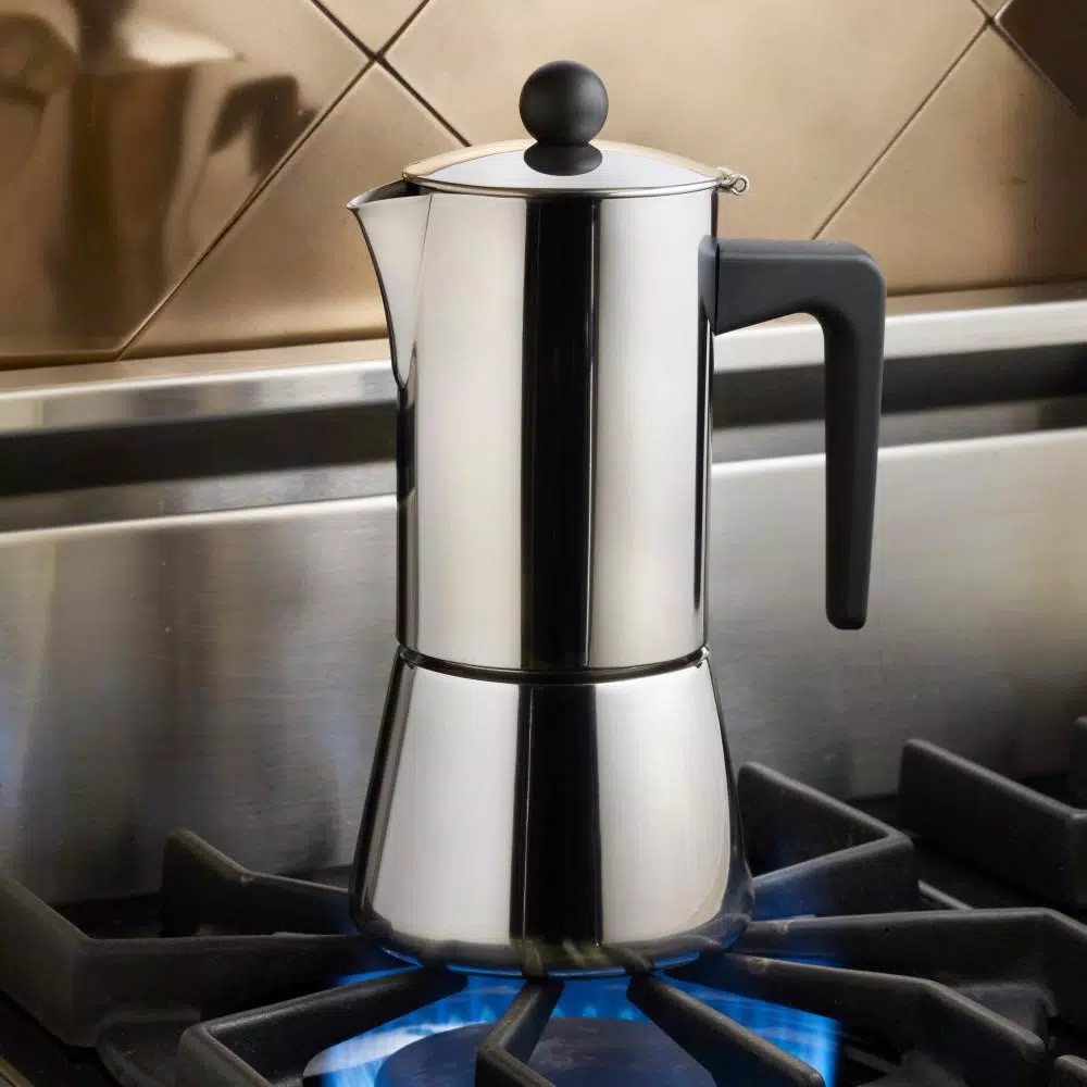 BonJour Coffee & Tea 6-Cup Stainless Steel Stovetop Espresso Maker