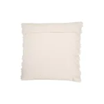 3R Studios White Embroidered Cotton Throw Pillow with Fringed Edges, 20 in. x 20 in. thumbnail 4