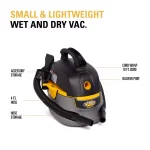Stinger 2.5 Gal. 1.75 Peak HP Compact Wet/Dry Shop Vacuum with Hose and 6 Filter Bags thumbnail 3