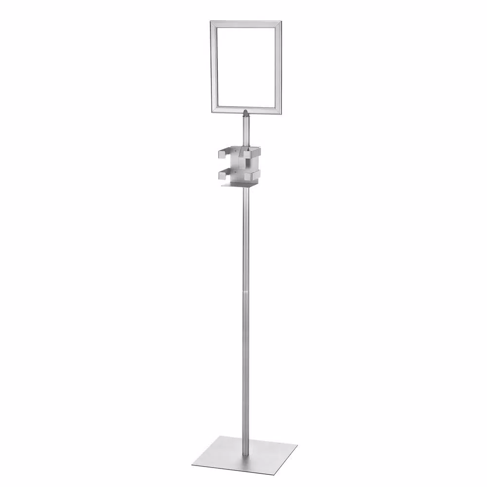 Alpine Industries 60.5 in. Sanitizing Wipes Dispenser Stand with 2-Sided Sign Holder