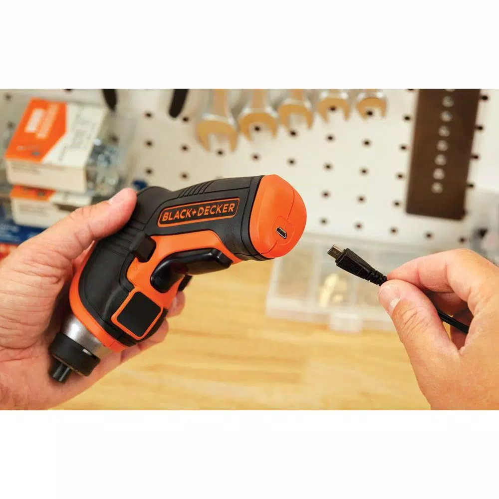 BLACK+DECKER 4V MAX Lithium-Ion Cordless Rechargeable Screwdriver with USB Charging