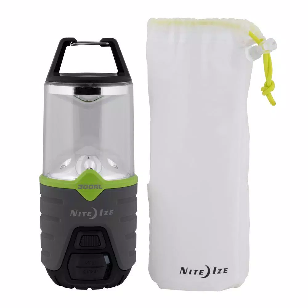 Nite Ize Radiant 300 Lumens Rechargeable LED Lantern with USB Power Bank and Carabiner Handle