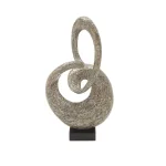 LITTON LANE Abstract Polystone Loop Sculpture with Mother of Pearl Capiz Shell Inlay thumbnail 1