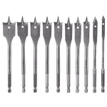 Bosch 10-Piece High Speed Steel Spade Drill Bit Set with 1/4 in. Hex Shank thumbnail 1