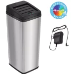 iTouchless 14 Gal. Stainless Steel Motion Sensing Touchless Trash Can with Space-Saving Sliding Lid thumbnail 1