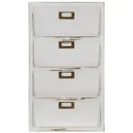 Pinnacle Distressed White Wood Wall Mail Organizer & Letter Bin with 4 Pockets thumbnail 2