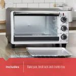 BLACK+DECKER 6-Slice Convection Toaster Oven with Bake, Broil, and Toast Functions - Black thumbnail 4