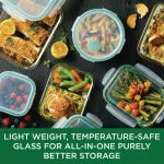 Lock & Lock Purely Better 32oz Divided Borosilicate Glass Food Storage Container, Rectangular thumbnail 2