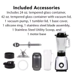 Tribest PBG-5001 Glass Personal Blender with Vacuum Technology, 4-Speed, Chrome thumbnail 7