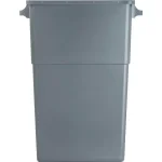 Genuine Joe 23 Gal. Slim Rectangular Space-Saving Trash Can, Gray thumbnail 1