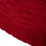 Glitzhome 52 in. Red Knitted Chenille Polyester Christmas Tree Skirt thumbnail 4
