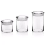 Libbey Cylinder 3-Piece Glass Storage Jar Set with Glass Lids, Clear thumbnail 2