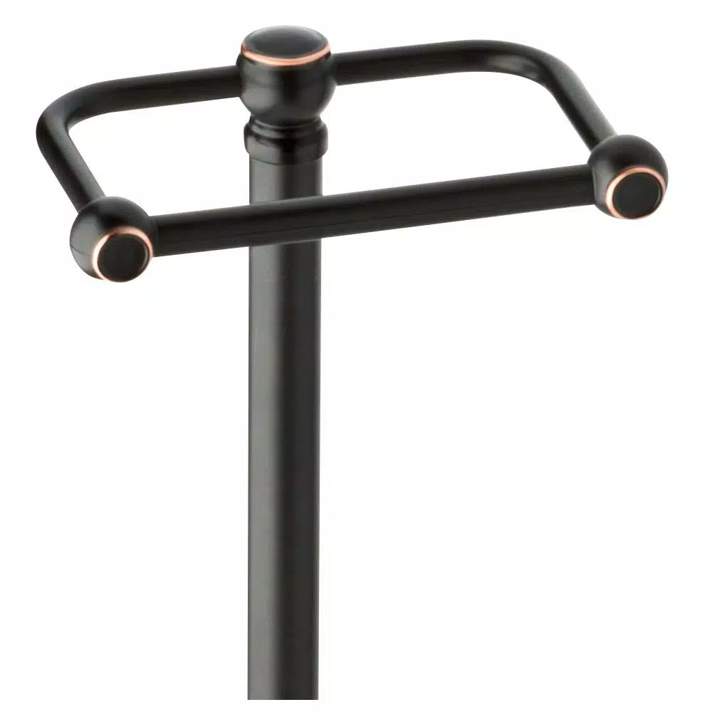 Delta Porter Telescoping Pivoting Freestanding Toilet Paper Holder, Oil Rubbed Bronze