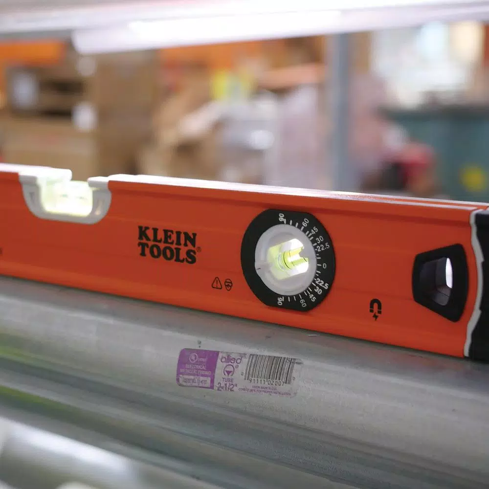 Klein Tools 24 in. Magnetic Bubble Level with V-Groove and High-Visibility Orange Body