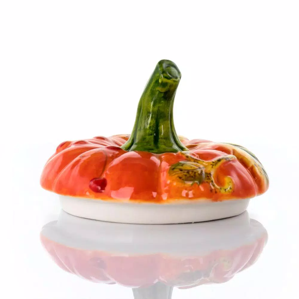 Gibson Home Stoneware Pumpkin Cookie Jar with Lid, Orange