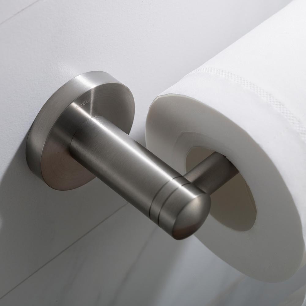 KRAUS Elie Brushed Nickel Toilet Paper Holder - Solid Brass