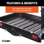 CURT Aluminum Hitch Cargo Carrier with Folding Ramp, 500 lb. Capacity, 2 in. Receiver thumbnail 11