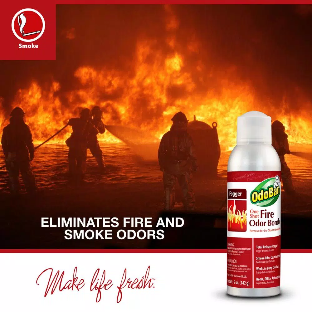 OdoBan One Shot Fire Odor Bomb Fogger - 5 oz. Smoke and Mildew Odor Remover