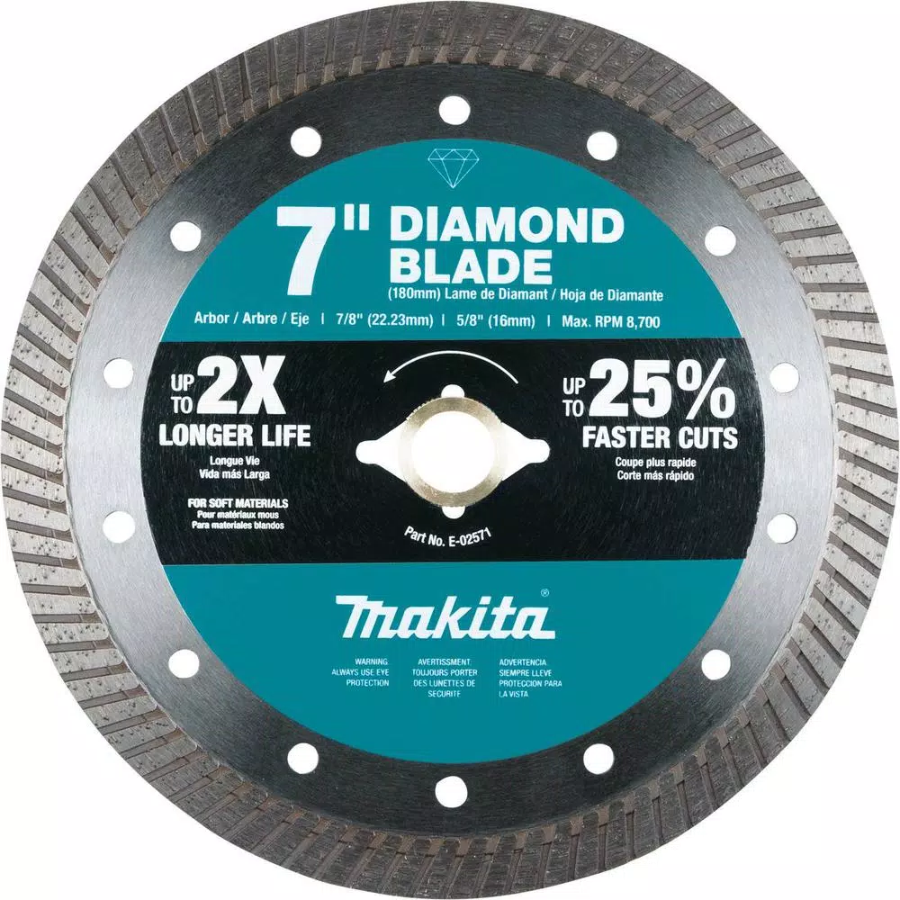Makita 7 in. Turbo Rim Diamond Blade for Soft Materials