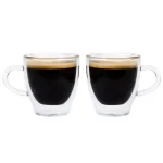GROSCHE Turin Double-Walled Borosilicate Glass Espresso Cups with Handles, 4.7 oz (Set of 2) thumbnail 9