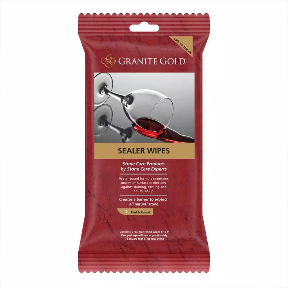 Granite Gold Sealer Wipes for Natural Stone Surfaces