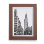 Nambe Novara Metal and Genuine Leather Picture Frame, 8 x 10, Silver thumbnail 1