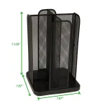 Mind Reader Rotating Cup and Lid Carousel Organizer, Black Metal Mesh Dispenser thumbnail 6