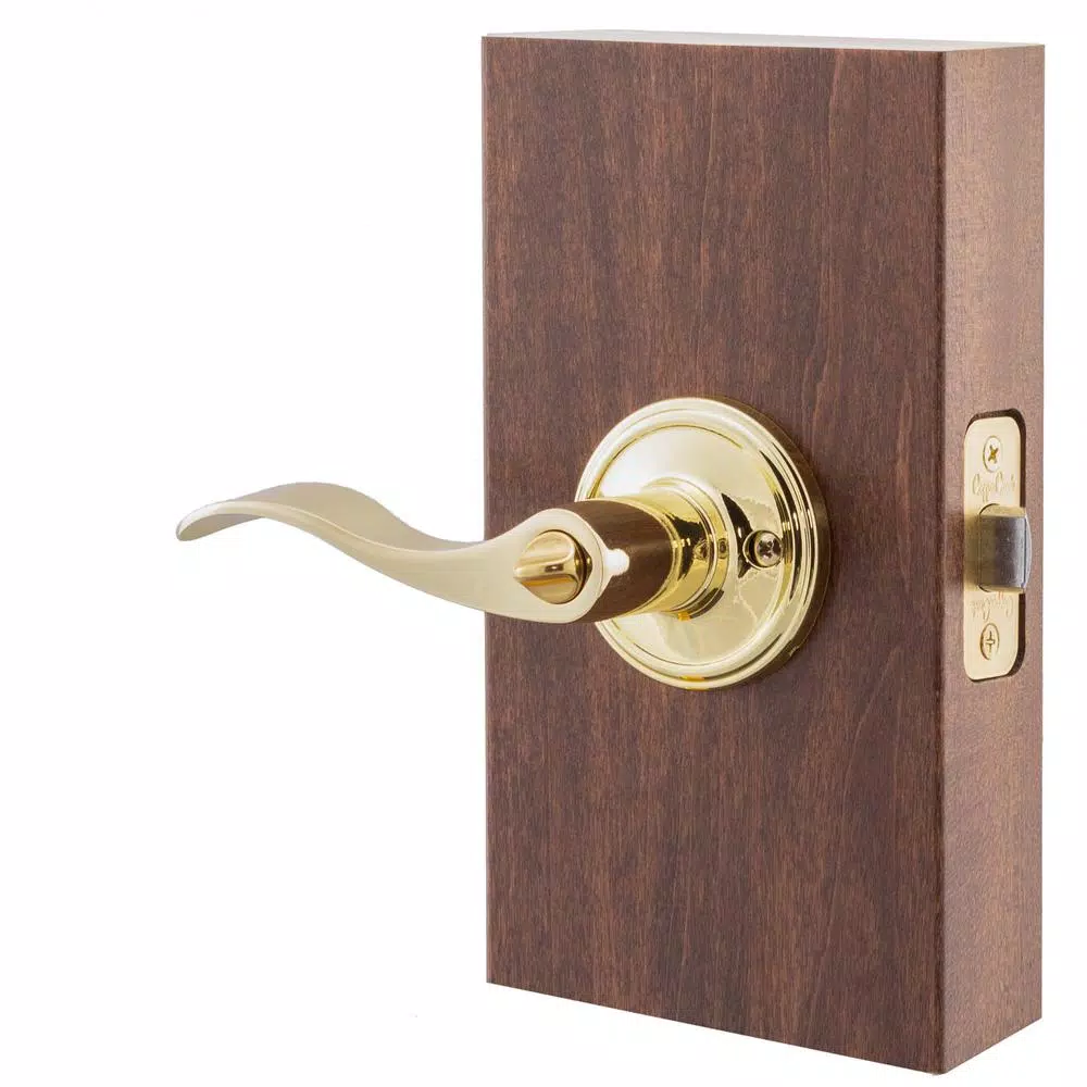 Copper Creek Waverlie Polished Brass Privacy Bed/Bath Door Lever