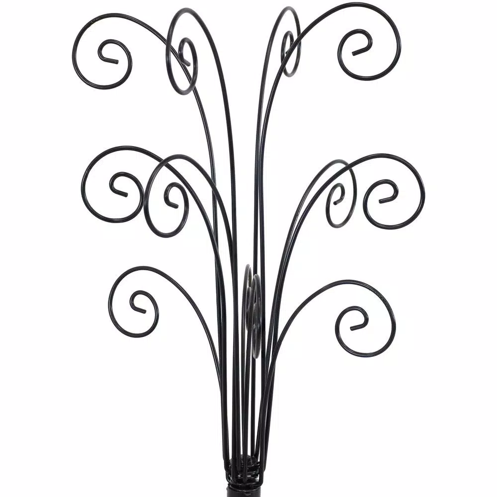 Sunnydaze Decor Gloria 20 in. Black Metal Christmas Ornament Stand with 20 Hooks