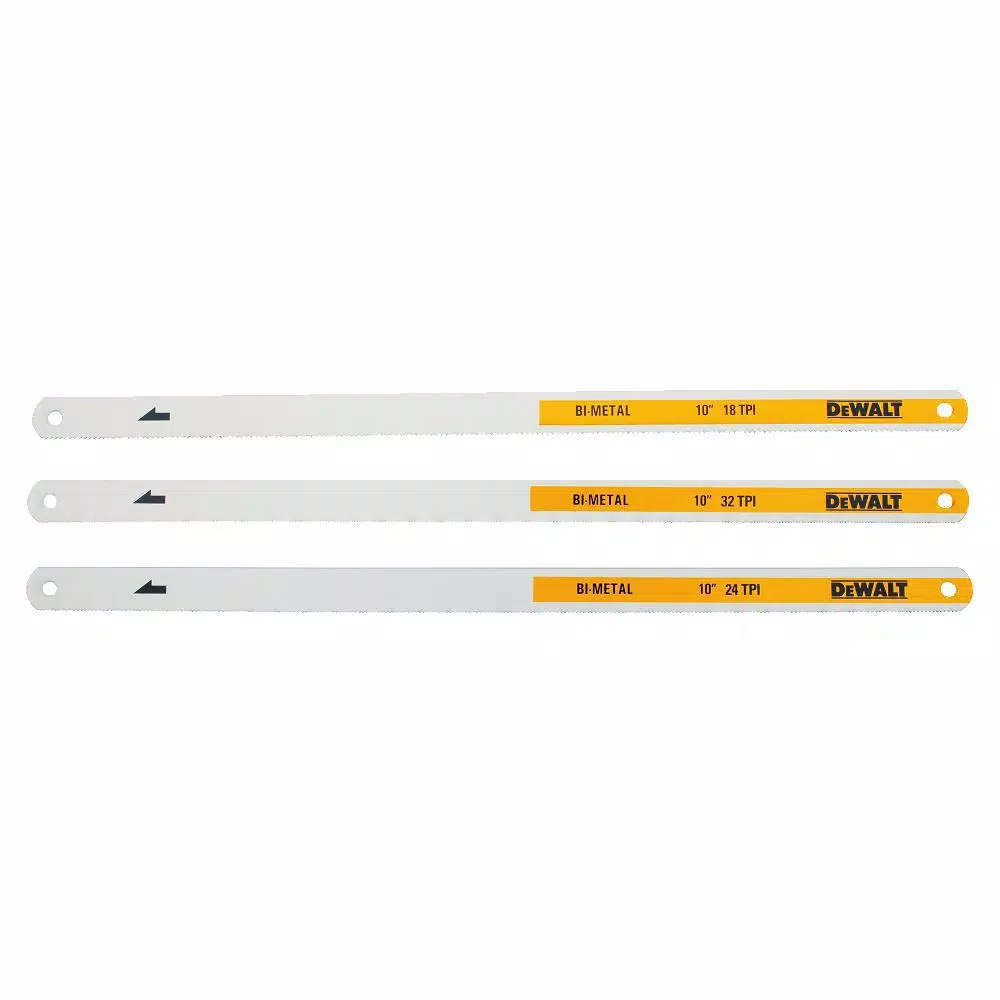 DEWALT 10 in. Bi-Metal Hacksaw Blade 3-Pack (18, 24, 32 TPI)