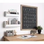 DesignOvation Beatrice Rustic Brown Framed Magnetic Chalkboard Monthly Calendar Memo Board thumbnail 5