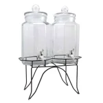 Gibson Home Party Duo Twin 4 Qt. Glass Beverage Dispenser Set with Stand thumbnail 1