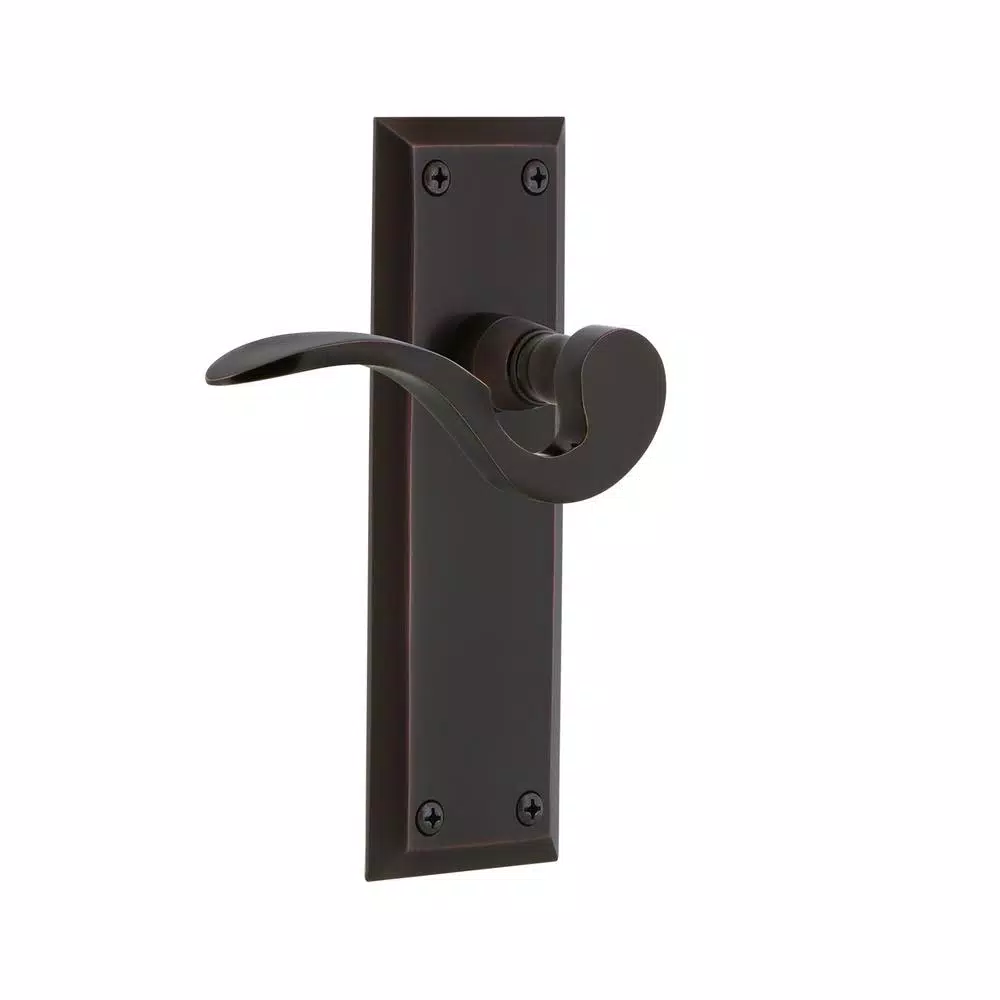Nostalgic Warehouse New York Plate Manor Dummy Door Lever - Timeless Bronze