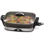 Presto 16 in. Black Cast Aluminum Foldaway Electric Skillet with Glass Lid and Control Master Heat Control thumbnail 3