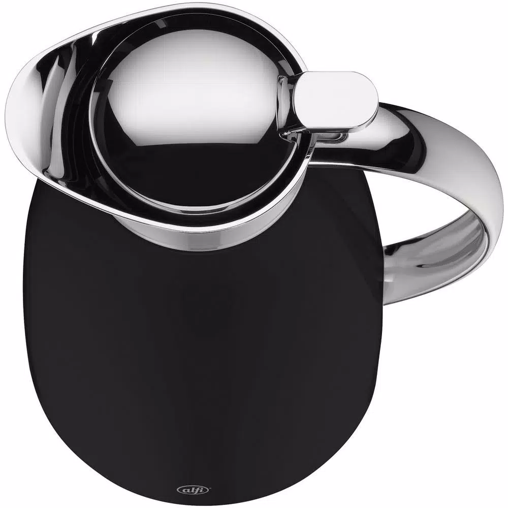 Alfi Gusto Glass Vacuum Carafe, 1.06 Qt. Black Lacquered Metal Thermal Server