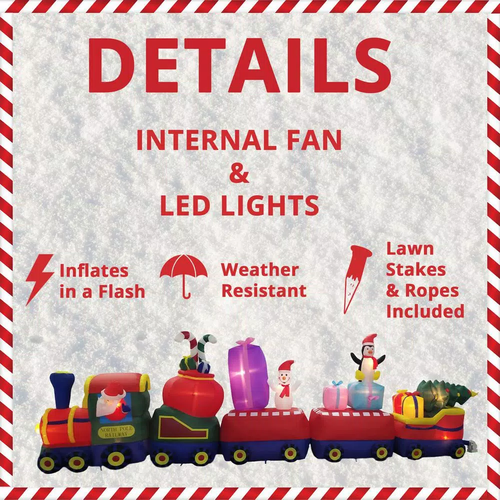 Fraser Hill Farm 6 ft. Santa on Christmas Express Inflatable Holiday Decoration