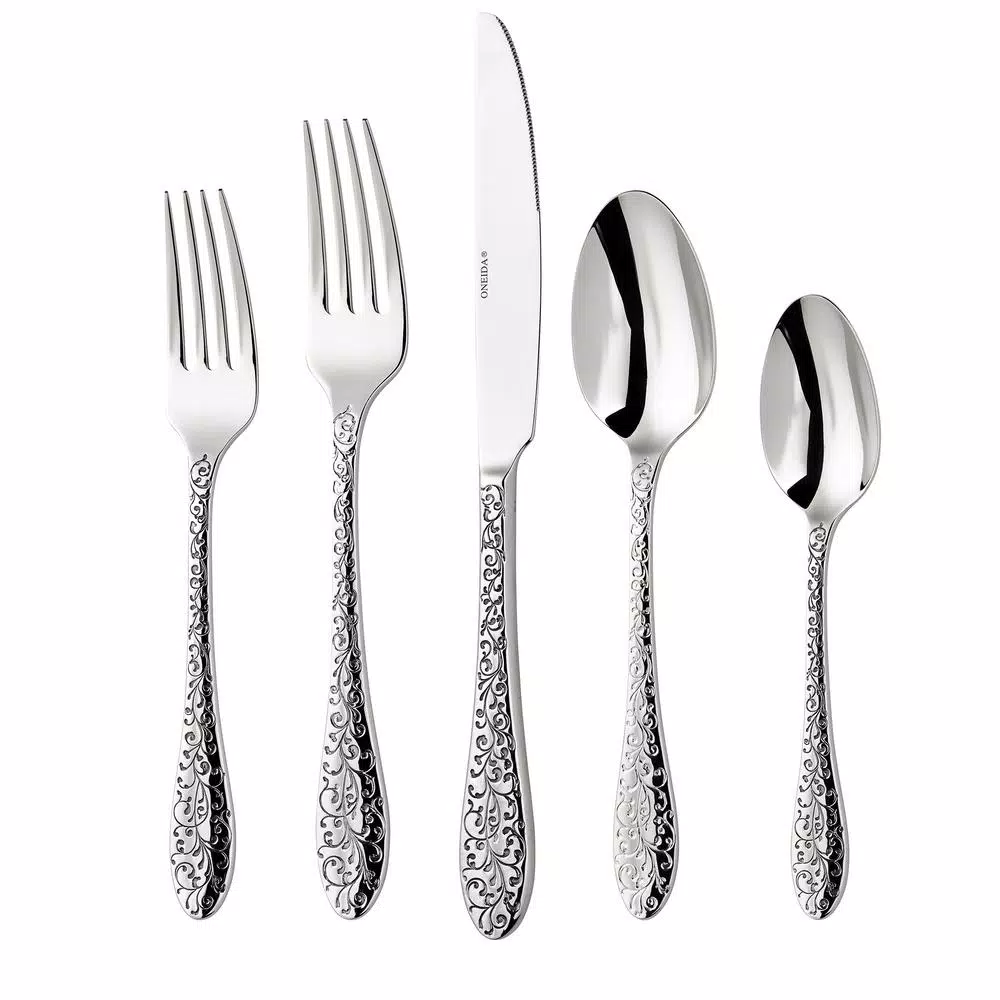 Oneida Ivy Flourish 18/10 Stainless Steel Teaspoons, Set of 12