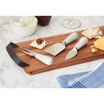Fox Run White Marble and Stainless Steel Cheese Knife Set of 3 - Knife, Fork, and Spreader thumbnail 4