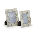 Two's Company Natural Grey Agate Picture Frame Set of 2 - 4x6 and 5x7 Sizes - Includes Gift Box thumbnail 1
