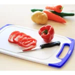Belwares 3-Piece Plastic Cutting Board Set with Non-Slip Feet and Deep Drip Grooves, Blue thumbnail 5