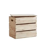 ORE International Mid-Century Modern Natural Wood Storage Box & Multipurpose Bench thumbnail 1