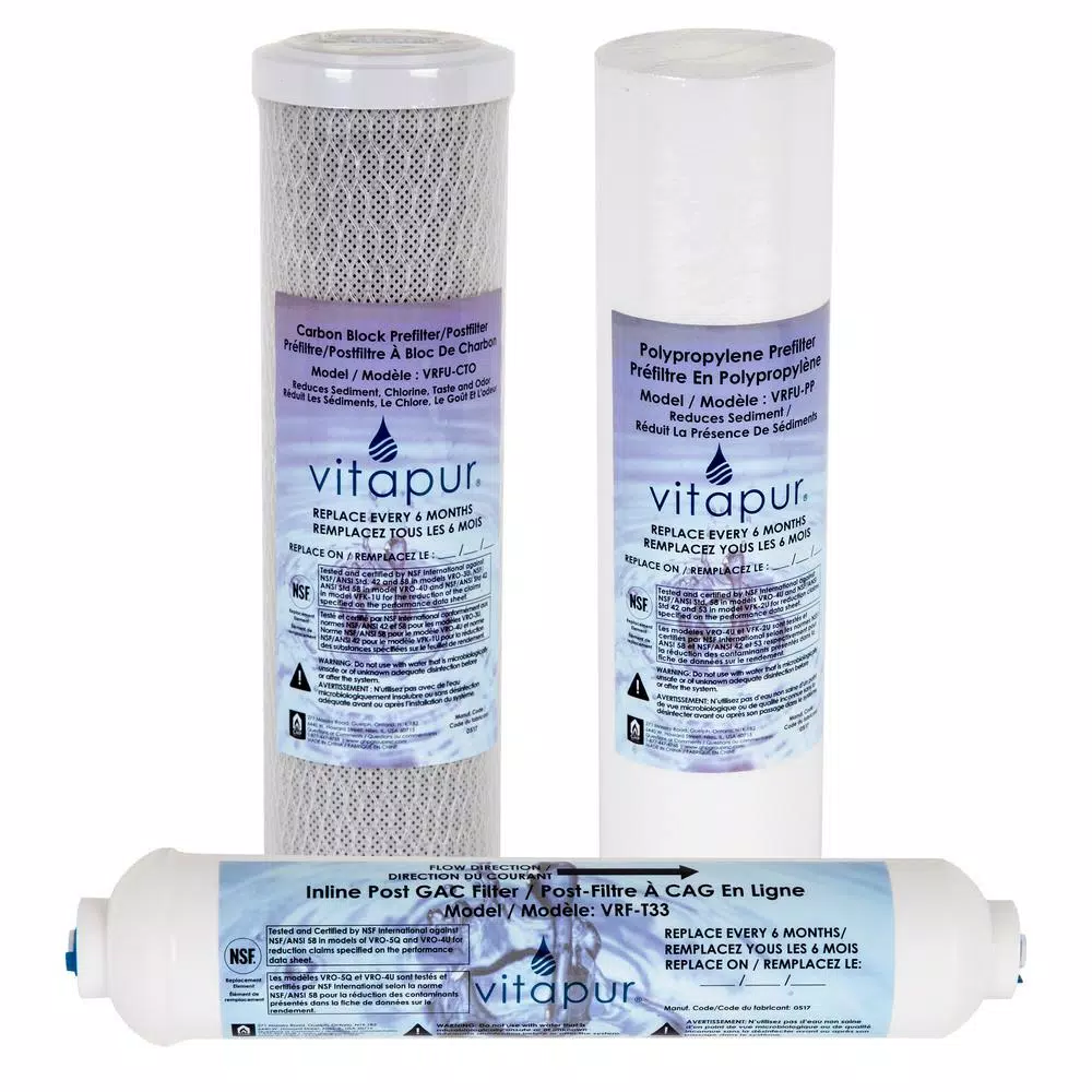Vitapur VFK-4U Universal Reverse Osmosis Replacement Water Filter Kit (Fits VRO-4U)