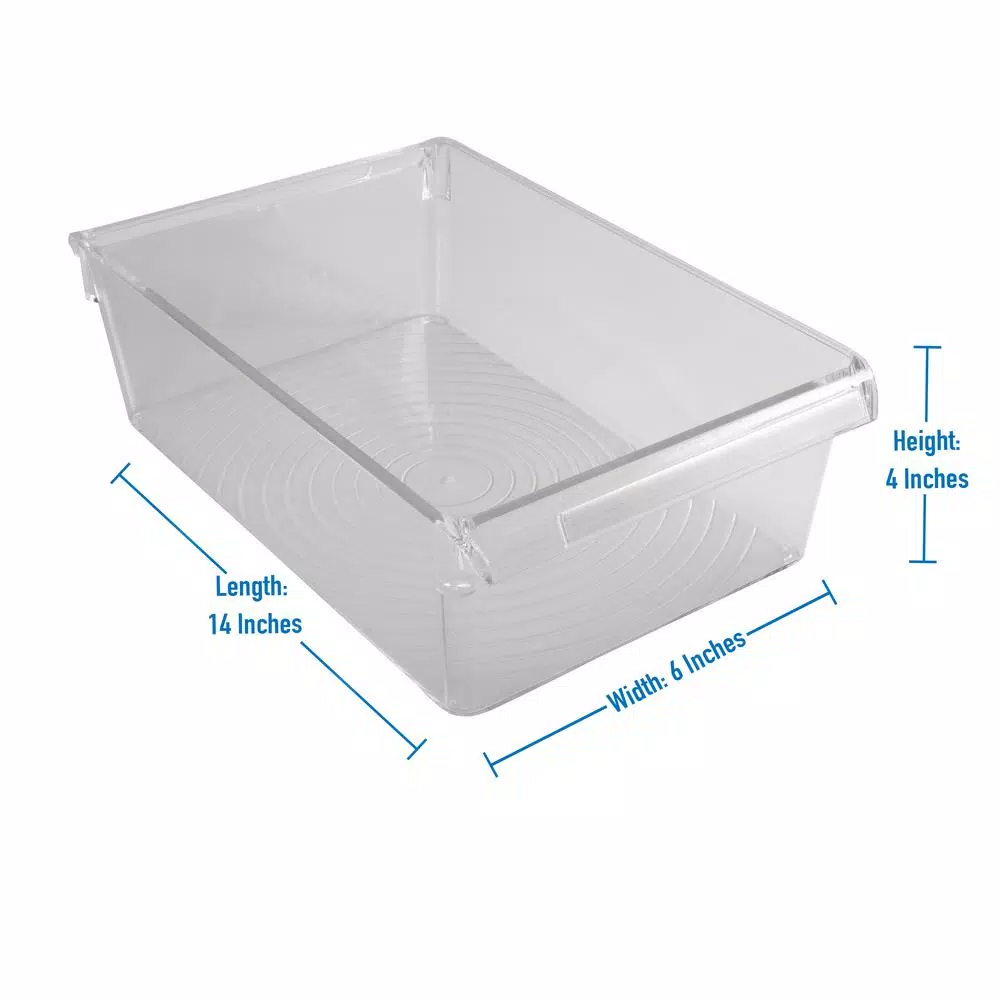 Kitchen Details 2 Pack Slim Refrigerator & Pantry Storage Bins, Airtight Food Containers