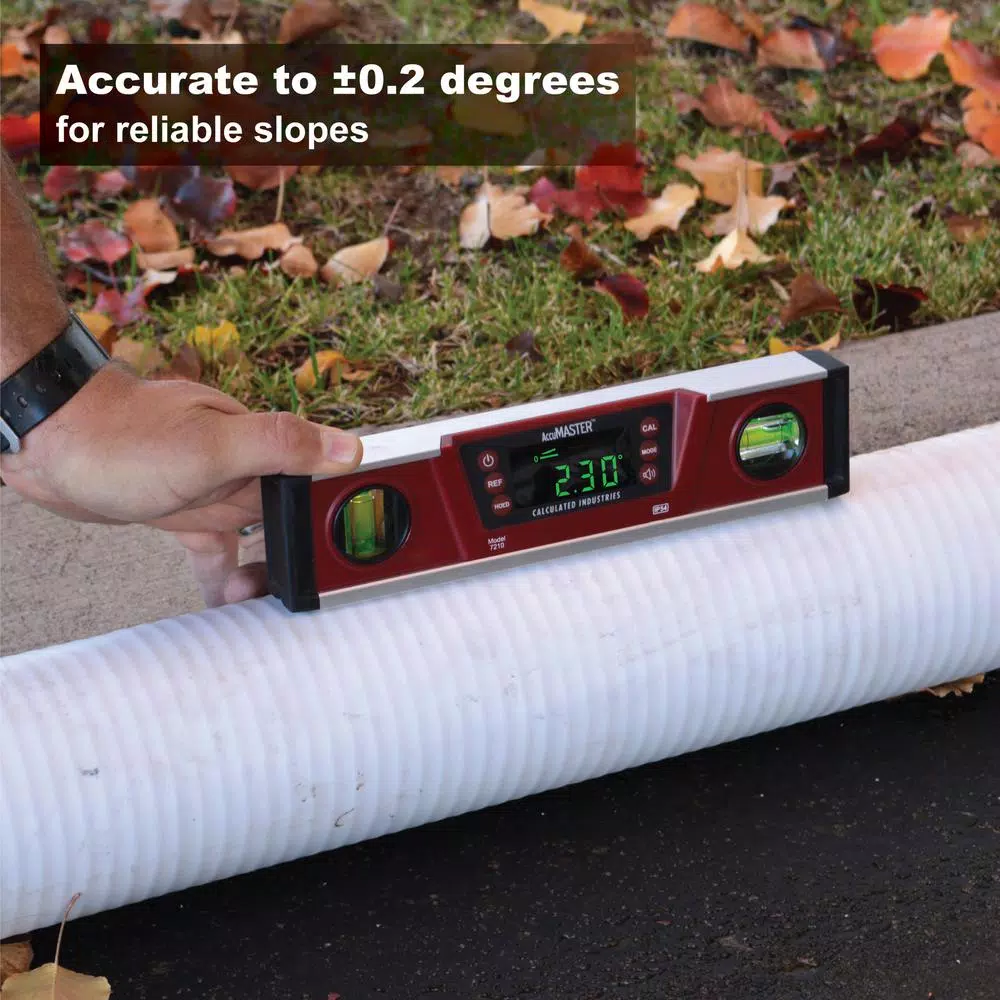 Calculated Industries AccuMASTER Pro 10 in. Digital Torpedo Level with Magnetic V-Groove and LED Display